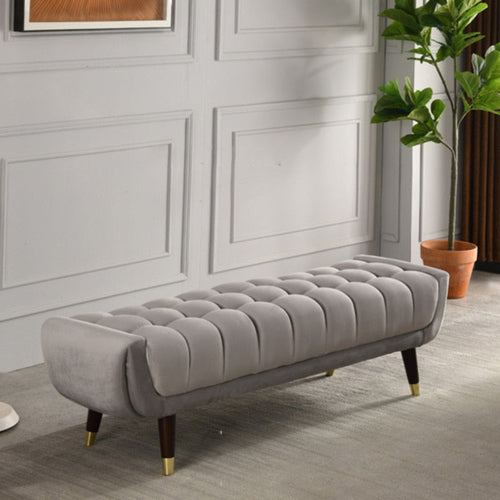 Button Tufted Modern Appealing Fabric Ottoman - Lixra