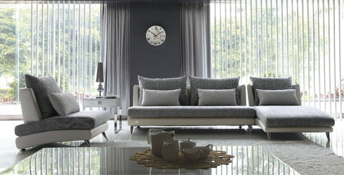 Modern Metallic Ravishing Fabric Sectional Sofa - Lixra