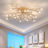 Gleamy Luxurious Golden Finish Modern Semi Flush Mounted Light / Lixra