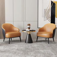 2-Piece Leather Upholstered Accent Chair Set / Lixra