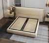 Creamy White Gold Plated Modern Leather Designer Bed - Lixra