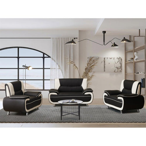 Modern Design Leather Upholstered Sumptuous Sofa Set-Lixra