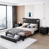 Contemporary Styled Queen Size Leather Bedroom Set / Lixra