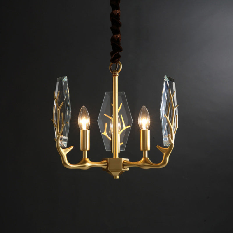 Antler Design Copper Round Nifty Modern Chandelier - Lixra