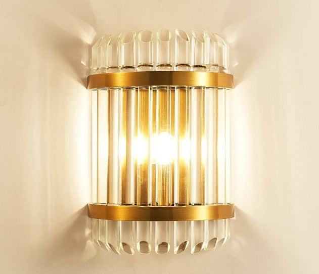 Cylindrical Shaped Gleamy Crystal LED Wall Sconces - Lixra