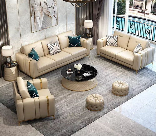 Modern Luxurious Stately Leather Sofa Set - Lixra