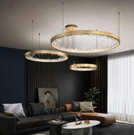 Crystal Rings Modern Pendant Light / Lixra 