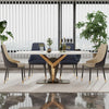 Magnificent Y Design Base Marble Top Dining Table Set / Lixra