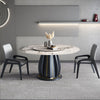 Luxurious Design Marble Top Round Dining Table Set With Lazy Susan / Lixra