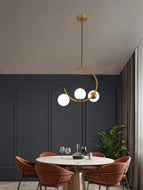 Lightweight Gold and White Frame Modern Pendant Light / Lixra