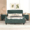4pc Velvet Upholstered Elegant Queen Size Bedroom Set / Lixra