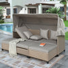 Wicker Patio Sectional Sofa Set with Retractable Canop / Lixra