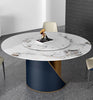 Modern Luxurious Gleamy Marble-Top Dining Table Set With Lazy Susan - Lixra