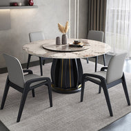 Designed Marble Round Dining Table Set / Lixra