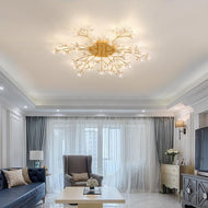 Modern Semi Flush Golden Mounted Light / Lixra