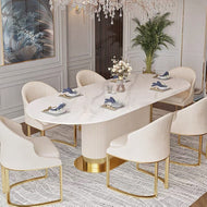 Modern Shiny Marble Sumptuous Dining-Table Set / Lixra