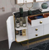 Glossy White Polish Marble Top Buffet Table - Lixra