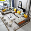 Enchanting Minimalist Modern Brown And Off-White Fabric Sectional Sofa - Lixra