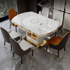 Modern Multi-Functional Marble-Top Dining Table with Lazy Susan / Lixra