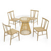 Modern Round Tempered Glass Top Dining Table Set / Lixra
