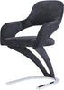 Appealing Black Leather Horseshoe-Shaped Base Dining Chair / Lixra