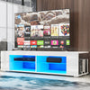 Modern Lustrous Wooden TV Cabinet With Glass Shelfs - Lixra