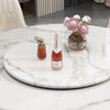 Glossy Finish Modern Luxurious Marble Top Dining Table With Lazy Susan / Lixra