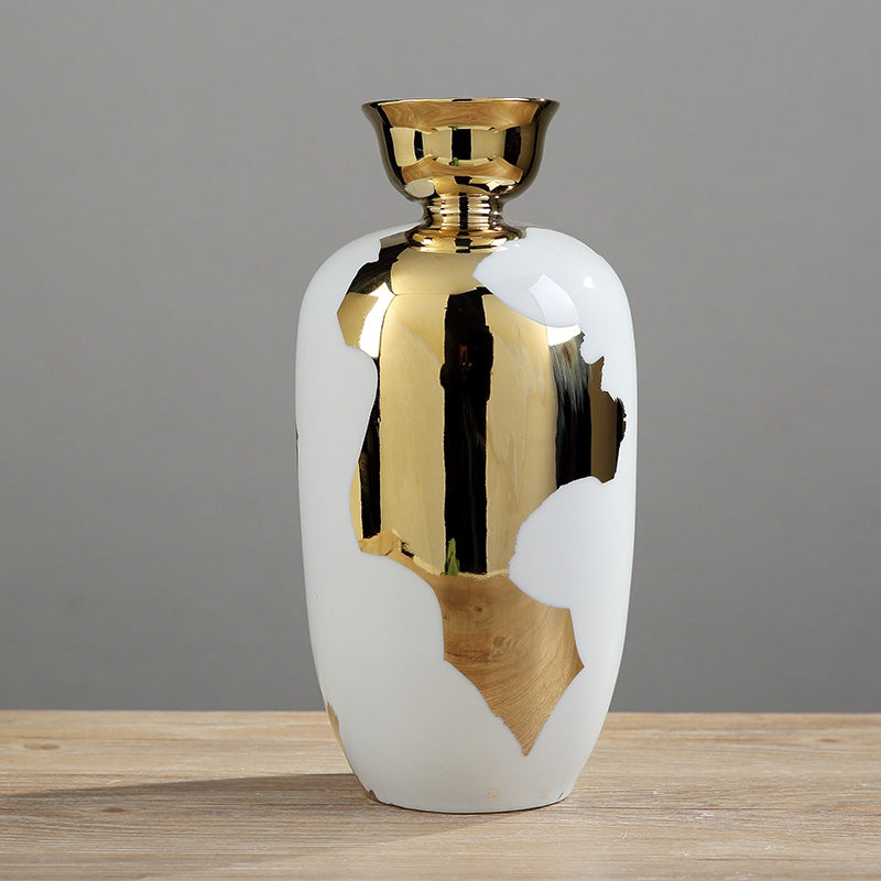 European Golden Decorative Flower Vase / Lixra