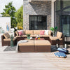 Modern 10 Pcs Outdoor Rattan Sectional Sofa / Lixra