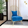 Modern Banana Leaf Designed Metallic Accent Chair - Lixra