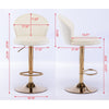Set of 2 Modern Design Velvet Adjustable High-Raised Chair With Golden Base / Lixra