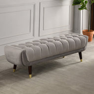 Ravishing Modern Button Tufted Fabric Ottoman - Lixra