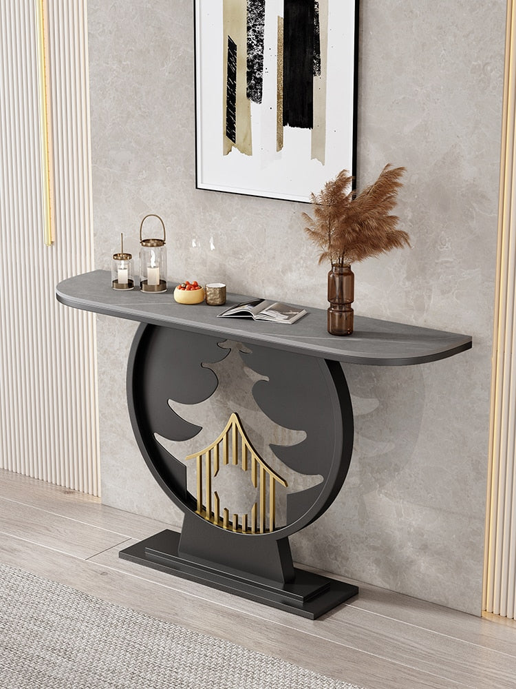 Contemporary Luxurious Marble Top Accent Table / Lixra