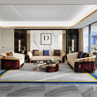 Modern Polished Wooden Leather Sofa Set / Lixra