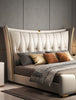 Contemporary Spacious Gold Plated Leather Bed / Lixra
