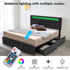 Sumptuous Modern Spacious Queen Size Bed with LED Lights / Lixra