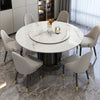 Elegant Design Luxurious Marble Top Dining Table Set With Lazy Susan / Lixra