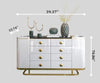 Glossy White Polish Marble Top Buffet Table - Lixra