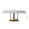 71" Golden Finish U Shaped Pedestal Base Dining Table / Lixra