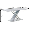 Innovative Design Gleamy Faux Marble Top Dining Table With Stainless Steel Base