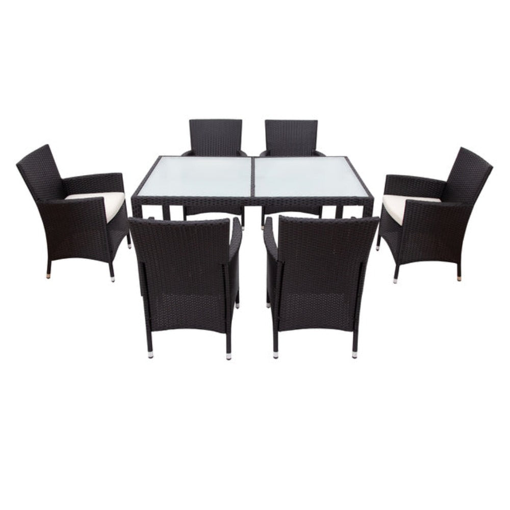Tempered Glass Patio Dining Table Set / Lixra