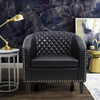 C-Shaped Modern Aesthetic Leather Accent Chair - Lixra