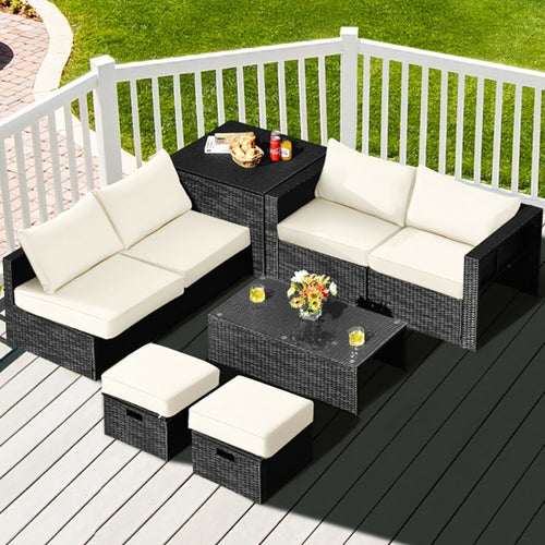 Modern Magnificent PE Rattan Outdoor Sectional Sofa Set - Lixra