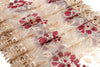 Translucent Fabric Embroidered Burgundy Flowers Table Runner - Lixra