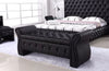 Contemporary Vintage Button Tufted Leather Bed - Lixra