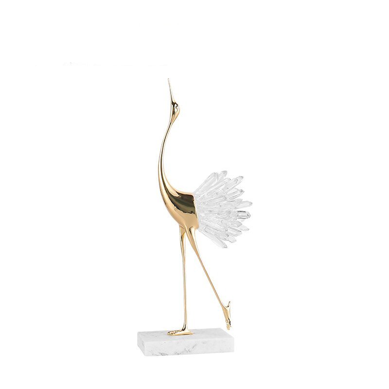 Creative Resin Ornaments Crystal Showpiece  in White and Gold Finish / Lixra