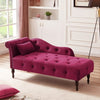 Button Tufted Velvet And Solid Wood Chaise Lounge / Lixra