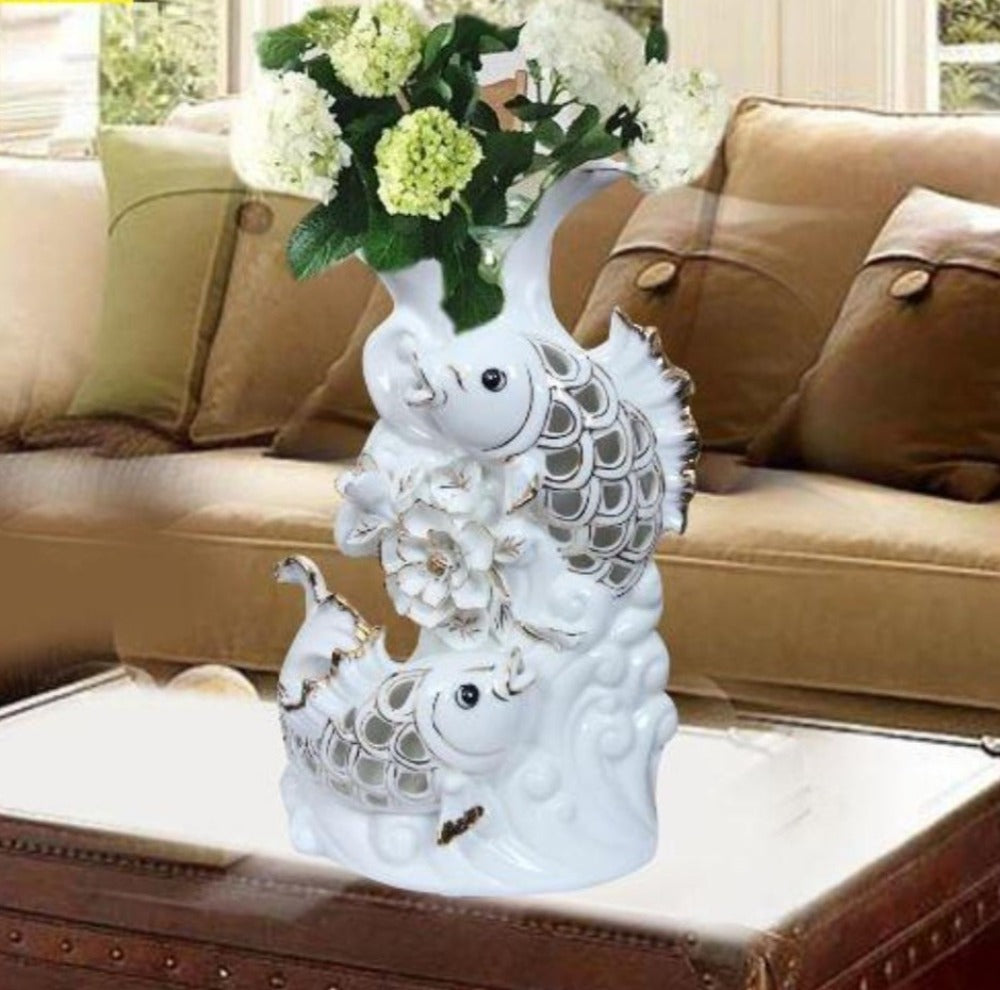 Contemporary Authentic Look Fish Style Flower Vase - Lixra