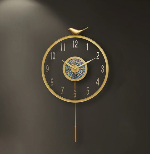 Lavish Design Smooth Metal Copper Circular Wall-Clock-Lixra