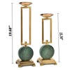 Classic Gold Finish Decorative Marble Embedded Metal Candle Holders - Lixra